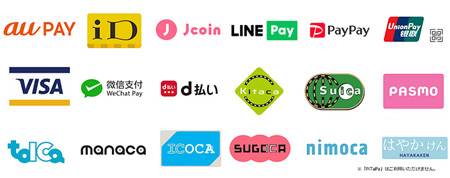 AirPayで利用可能な決済のロゴ