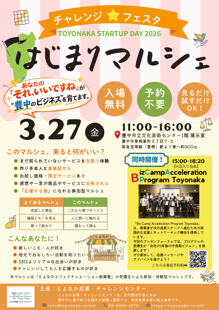 【チャレンジフェスタ】はじまりマルシェ&BCAPプレゼンフォーラム